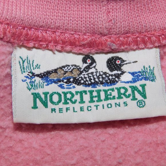 VTG 90s Northern Reflections Womens L Pink Plants Boats Graphic Sweatshirt - Picture 4 of 8
